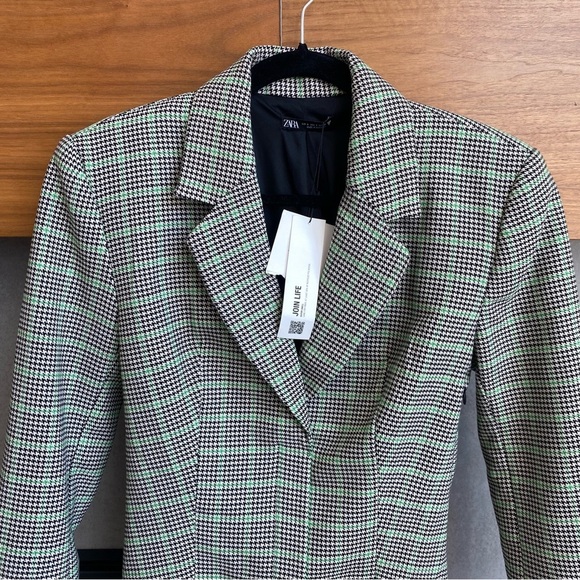 NWT Zara Plaid Blazer Dress. Size S - Picture 9 of 11